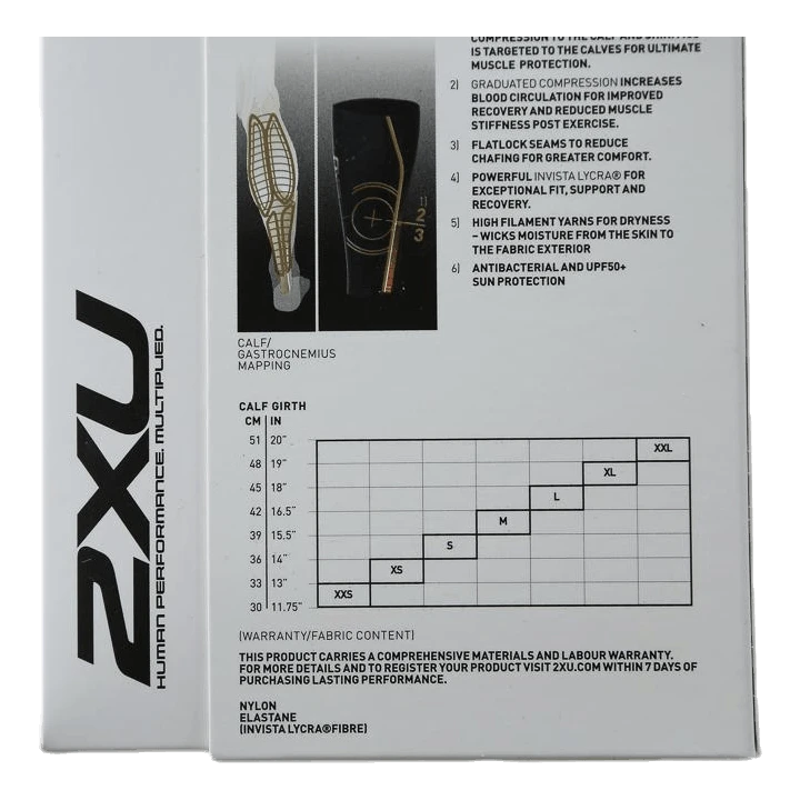 2XU Elite MCS Compression Calf Guard Black/Gold 7 2XU Elite MCS Compression Calf Guard Black/Gold - Image 5