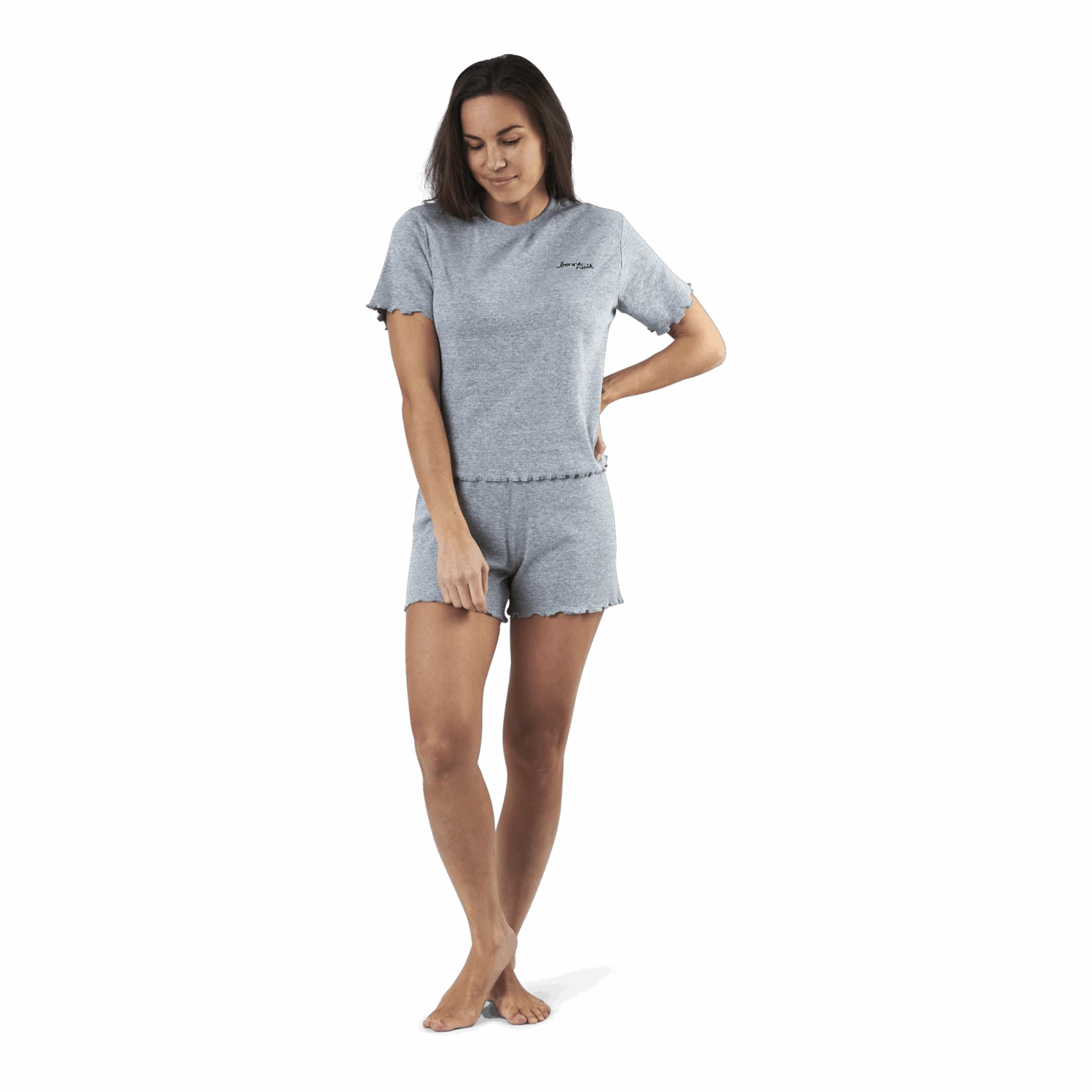 Sara Rib Pyjama Set Grey 5 Sara Rib Pyjama Set Grey - Image 3
