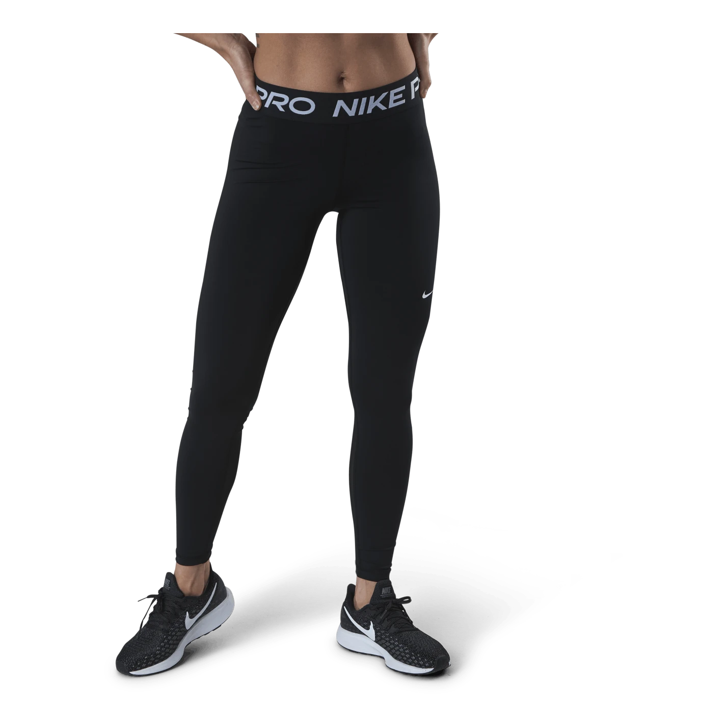 Nike Pro Women's Mid-Rise Mesh-Paneled Leggings BLACK/WHITE 3 Nike Pro Women's Mid-Rise Mesh-Paneled Leggings BLACK/WHITE