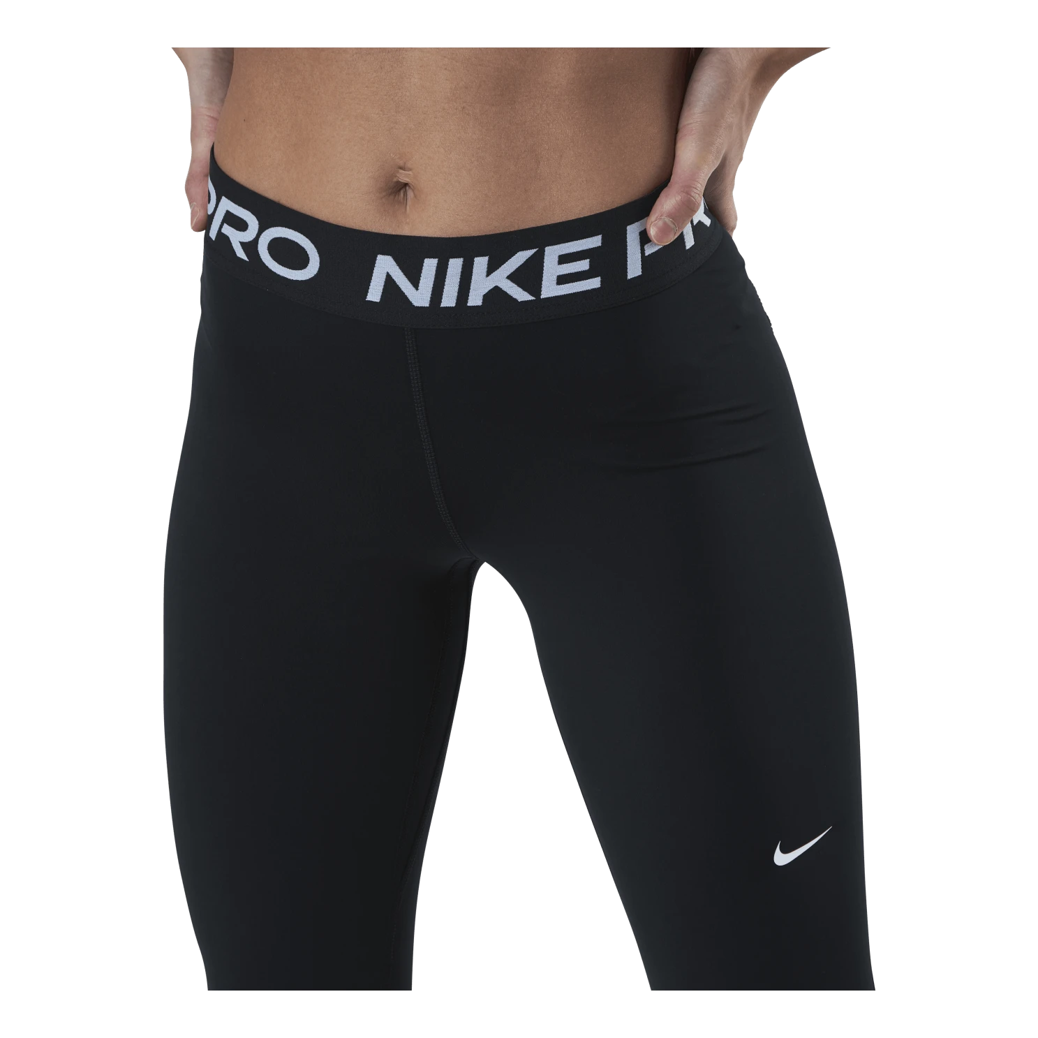 Nike Pro Women's Mid-Rise Mesh-Paneled Leggings BLACK/WHITE 6 Nike Pro Women's Mid-Rise Mesh-Paneled Leggings BLACK/WHITE - Image 4