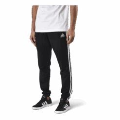 ADIDAS Essentials Tapered Elasticcuff 3 Stripes Pant Black / White