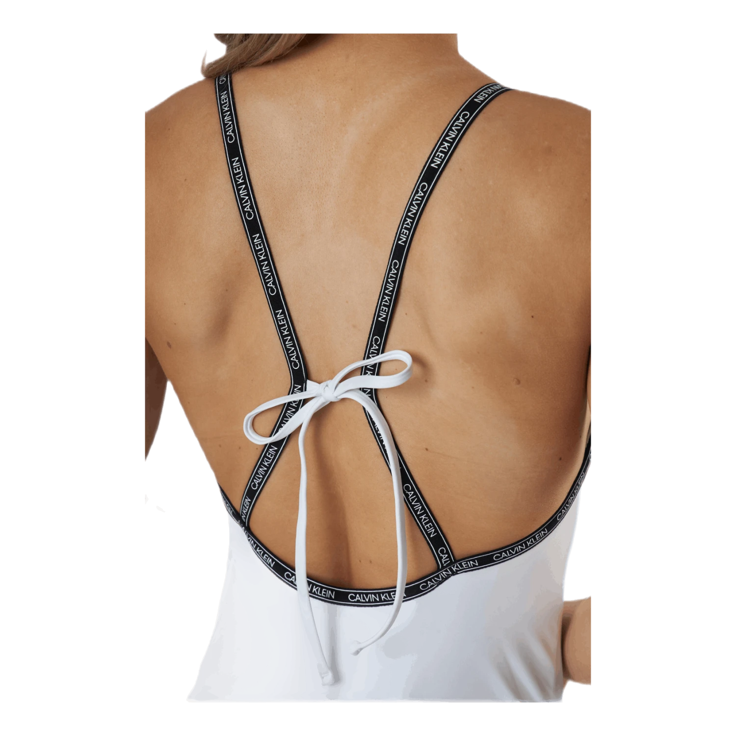 Calvin Klein Core Logo Tape Square Neck Swimsuit White 6 Calvin Klein Core Logo Tape Square Neck Swimsuit White - Image 4