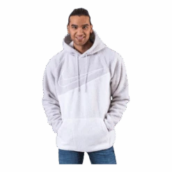 Nike Swoosh Hoodie Fleece White/Grey