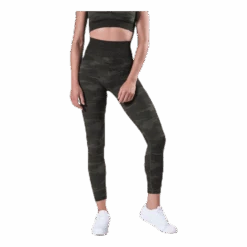 Fitness Seamless Tights 7/8 Patterned/Green