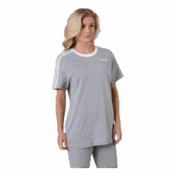 ADIDAS 3 Stripes Essential Boyfriend Tee Medium Grey Heather