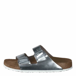 Birkenstock Arizona Smooth Leather Silver Metallic