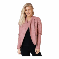 ONLY Ava Faux Leather Biker Otw Pink