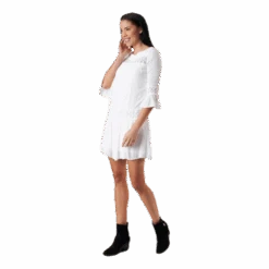 ONLY Tyra 3/4 Flare Short Dress Wvn White