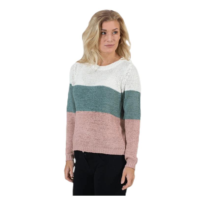 ONLY Geena L/S Block Pullover Knt White 3 ONLY Geena L/S Block Pullover Knt White