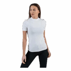 Pieces Kylie Ss T-Neck Top White