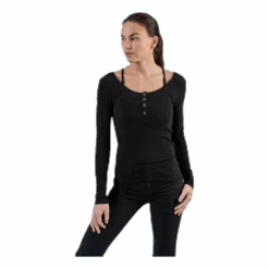 Pieces Kitte Ls Top Black