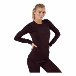 Endurance Yalia Seamless Wool Print L-S Baselayer Purple
