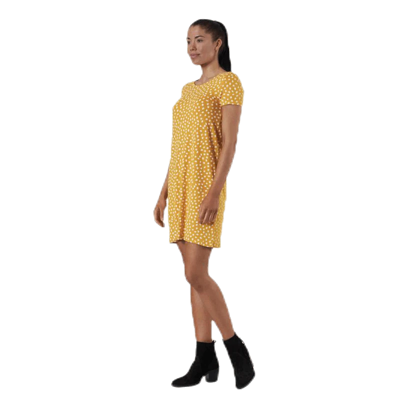 ONLY Bera Back Lace Up S/S Dress Yellow 3 ONLY Bera Back Lace Up S/S Dress Yellow