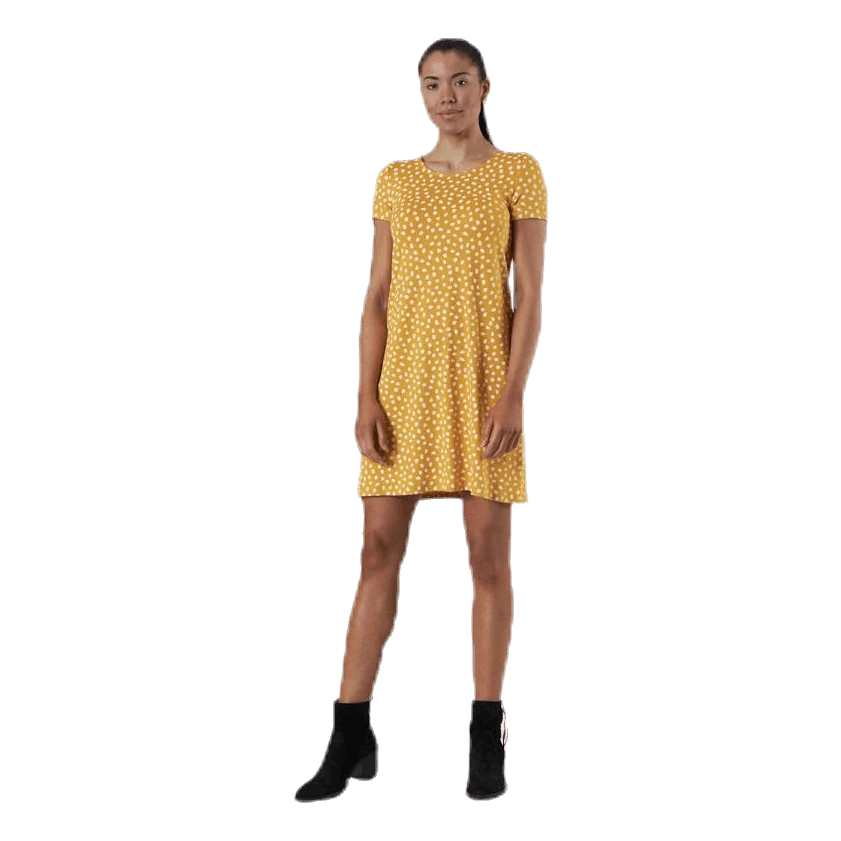 ONLY Bera Back Lace Up S/S Dress Yellow 5 ONLY Bera Back Lace Up S/S Dress Yellow - Image 3