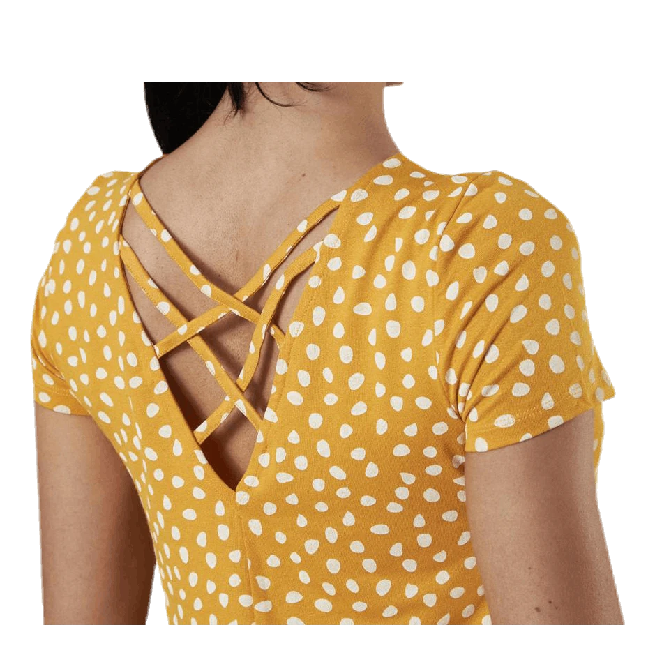 ONLY Bera Back Lace Up S/S Dress Yellow 7 ONLY Bera Back Lace Up S/S Dress Yellow - Image 5