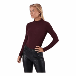 ONLY Emma L/S High Neck Top Jrs Brown