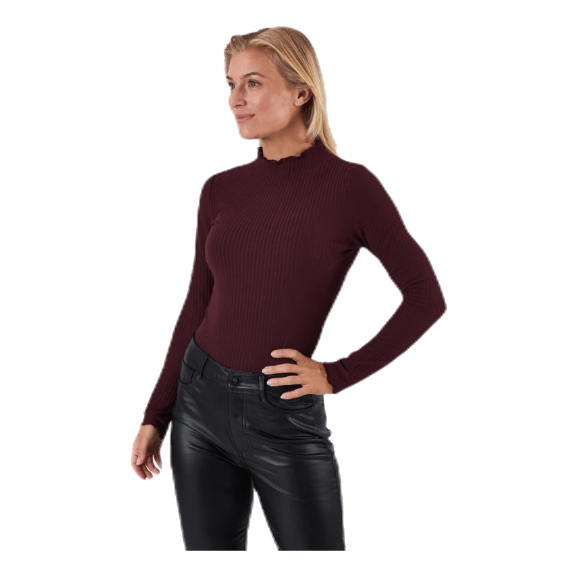 ONLY Emma L/S High Neck Top Jrs Brown 3 ONLY Emma L/S High Neck Top Jrs Brown