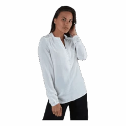 ONLY Eddie Detail L/S Top Wvn White