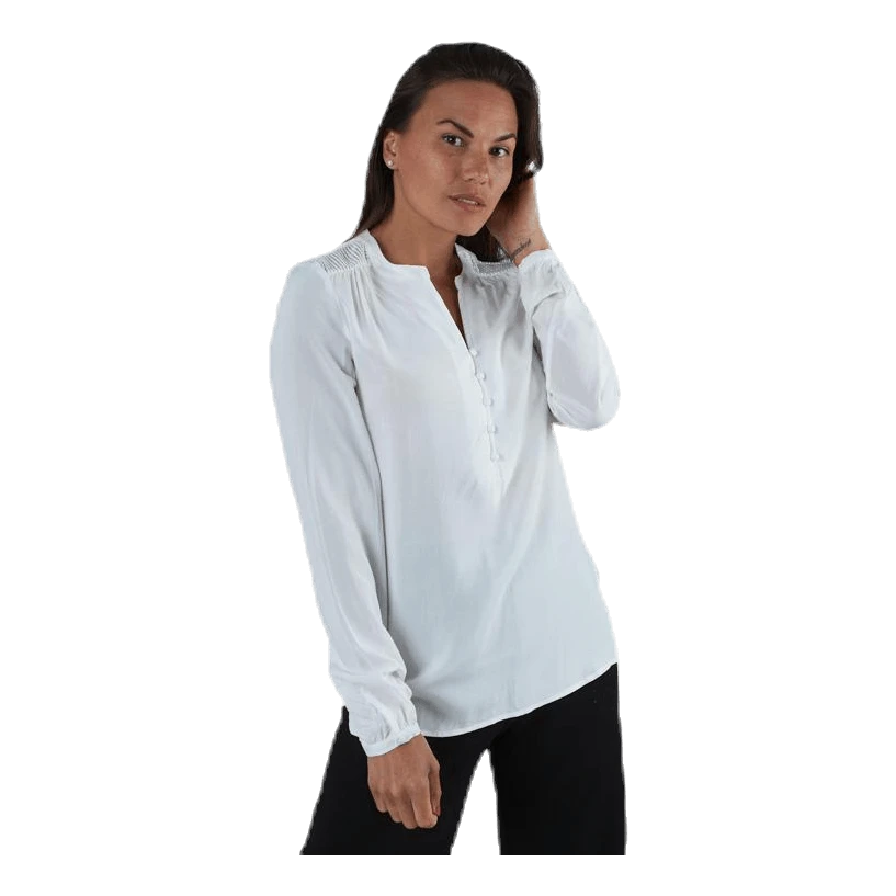 ONLY Eddie Detail L/S Top Wvn White 3 ONLY Eddie Detail L/S Top Wvn White