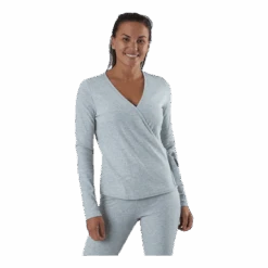 Pieces Rosa Wrap Top Lounge Bc Grey