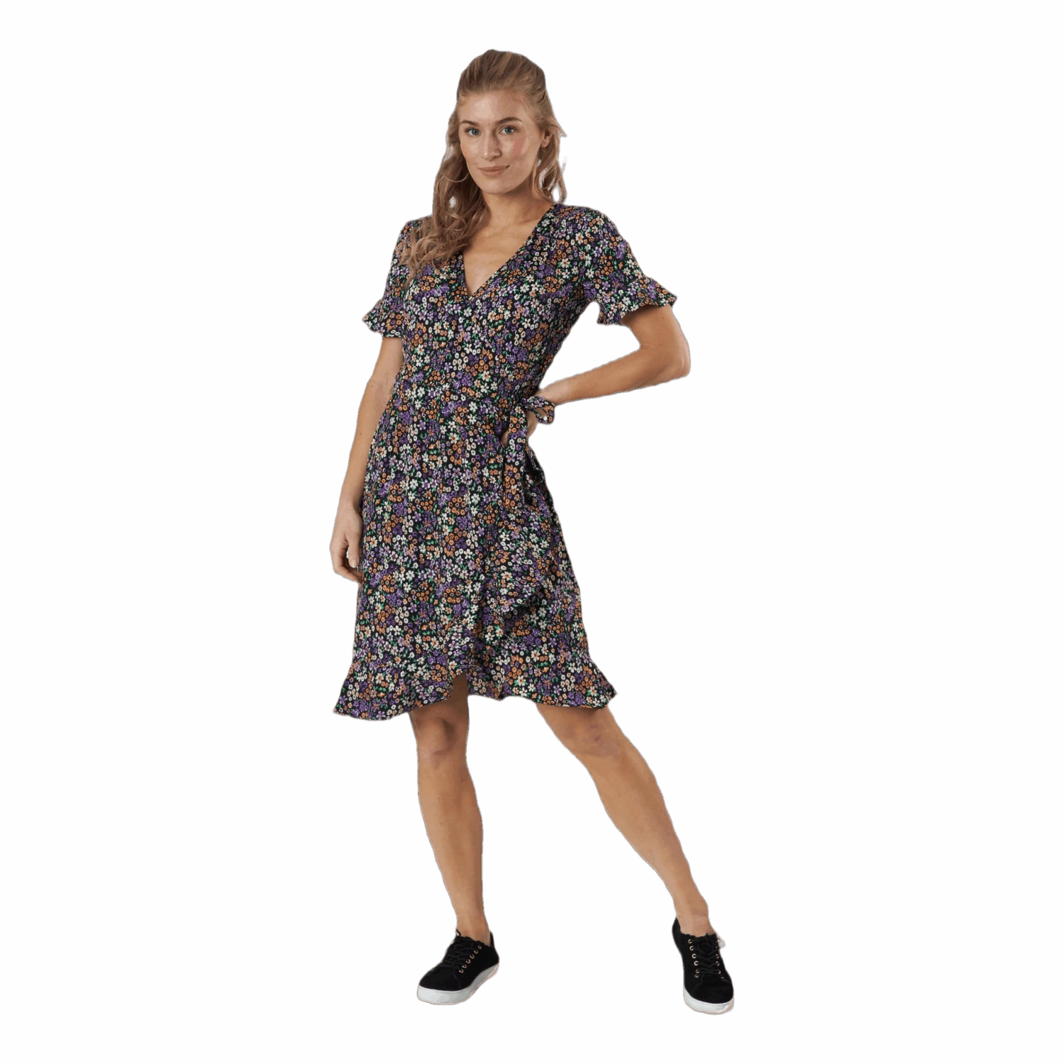 ONLY Olivia S/S Wrap Dress Wvn Black 3 ONLY Olivia S/S Wrap Dress Wvn Black