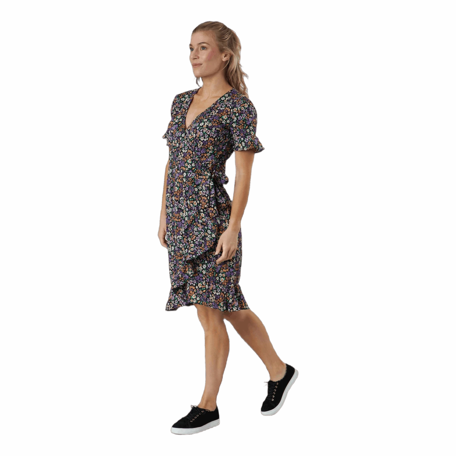 ONLY Olivia S/S Wrap Dress Wvn Black 4 ONLY Olivia S/S Wrap Dress Wvn Black - Image 2