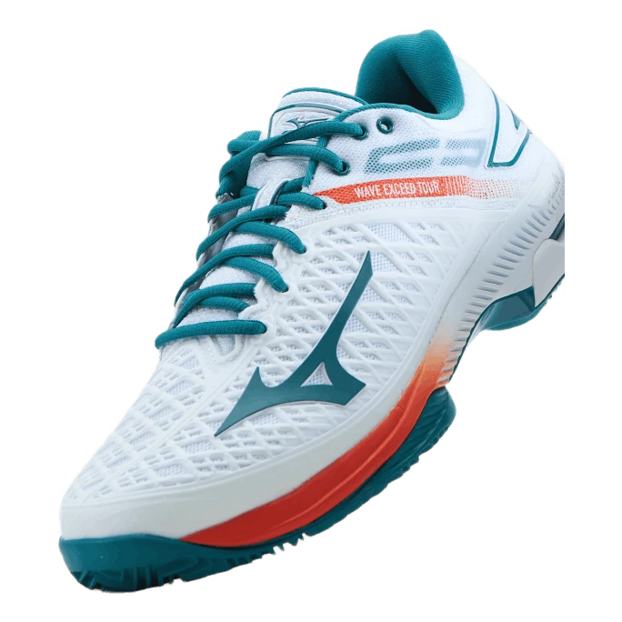 Mizuno Wave Exceed Tour 4 Cc White / Harbor Blue / Firecrac 8 Mizuno Wave Exceed Tour 4 Cc White / Harbor Blue / Firecrac - Image 6