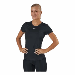 Nike Dri-FIT One Women's Slim Fit Short-Sleeve Top BLACK/WHITE
