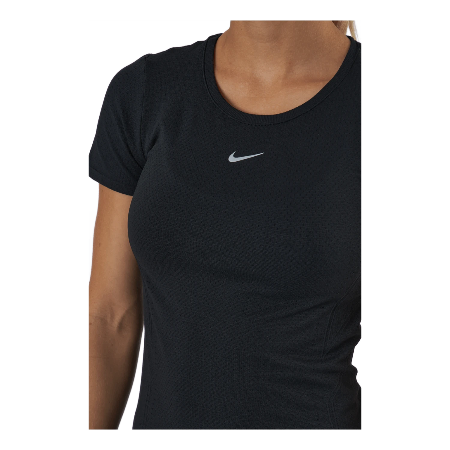 Nike Dri-FIT ADV Aura Women's Slim-Fit Short-Sleeve Top BLACK/REFLECTIVE SILV 6 Nike Dri-FIT ADV Aura Women's Slim-Fit Short-Sleeve Top BLACK/REFLECTIVE SILV - Image 4