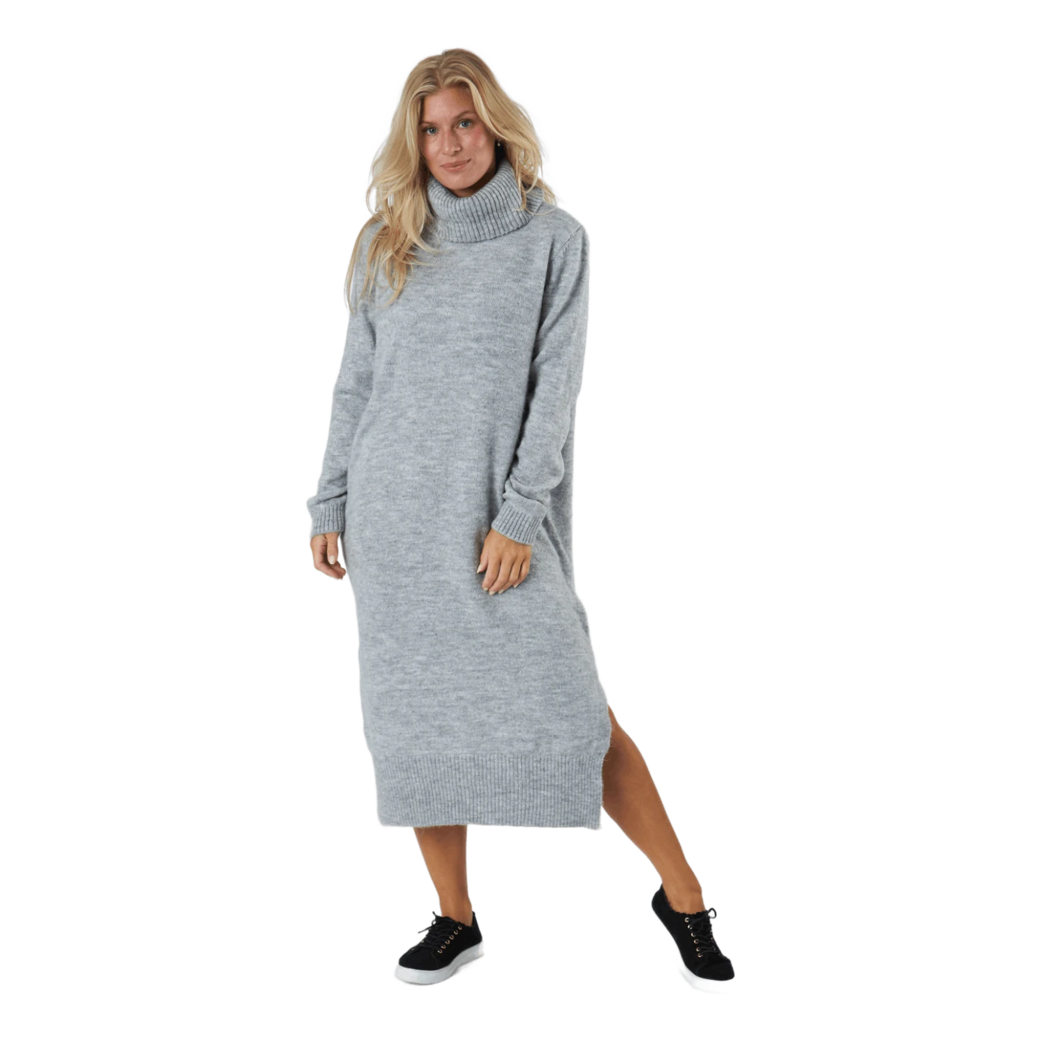 ONLY Onlbrandie L/s Roll Neck Dress Light Grey Melange 3 ONLY Onlbrandie L/s Roll Neck Dress Light Grey Melange