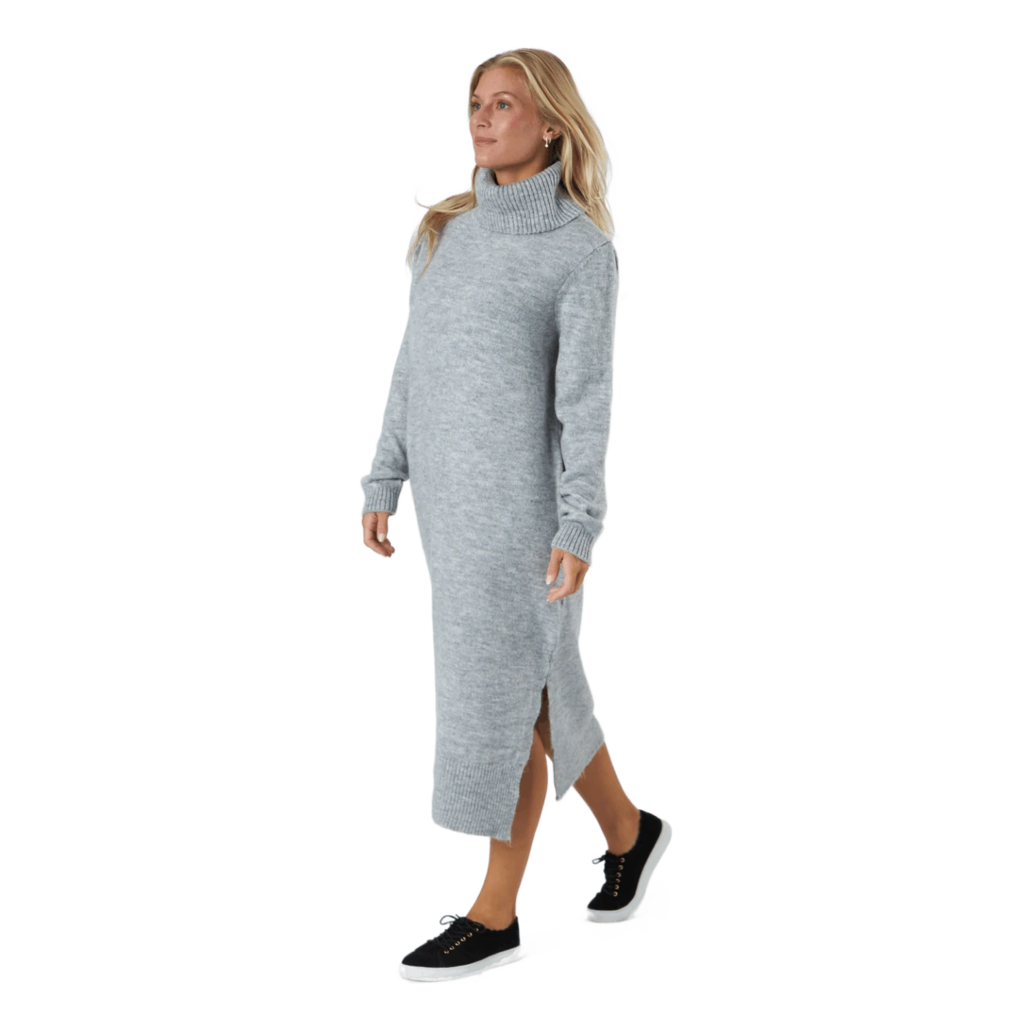 ONLY Onlbrandie L/s Roll Neck Dress Light Grey Melange 5 ONLY Onlbrandie L/s Roll Neck Dress Light Grey Melange - Image 3