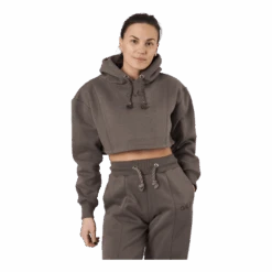Chill Lounge Cropped Hoodie Taupe