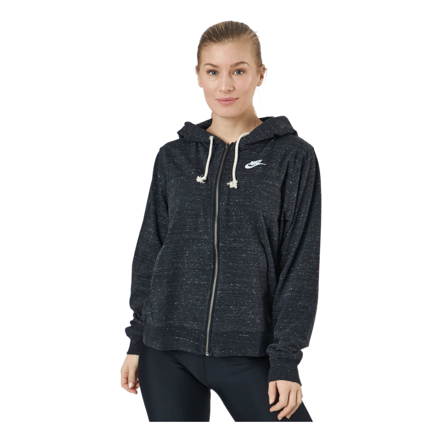 Nike Sportswear Gym Vintage Women's Full-Zip Hoodie BLACK/WHITE 3 Nike Sportswear Gym Vintage Women's Full-Zip Hoodie BLACK/WHITE