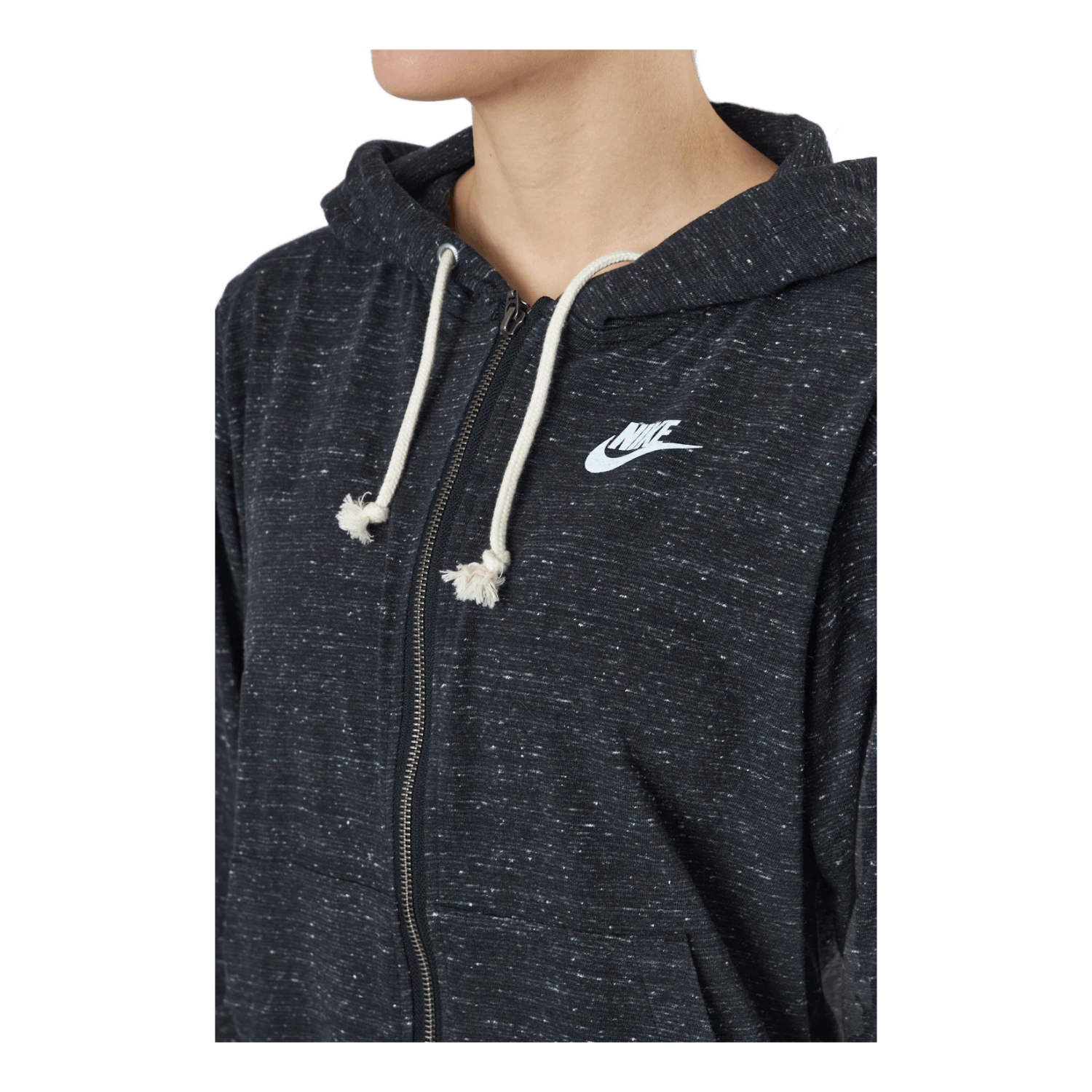 Nike Sportswear Gym Vintage Women's Full-Zip Hoodie BLACK/WHITE 6 Nike Sportswear Gym Vintage Women's Full-Zip Hoodie BLACK/WHITE - Image 4