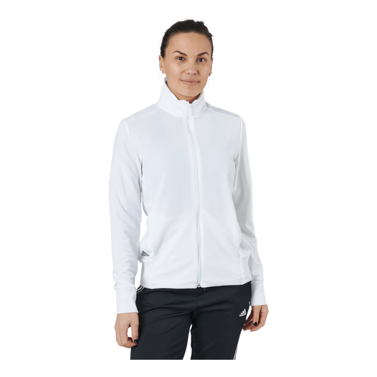ADIDAS Textured Full-Zip Jacket White 3 ADIDAS Textured Full-Zip Jacket White