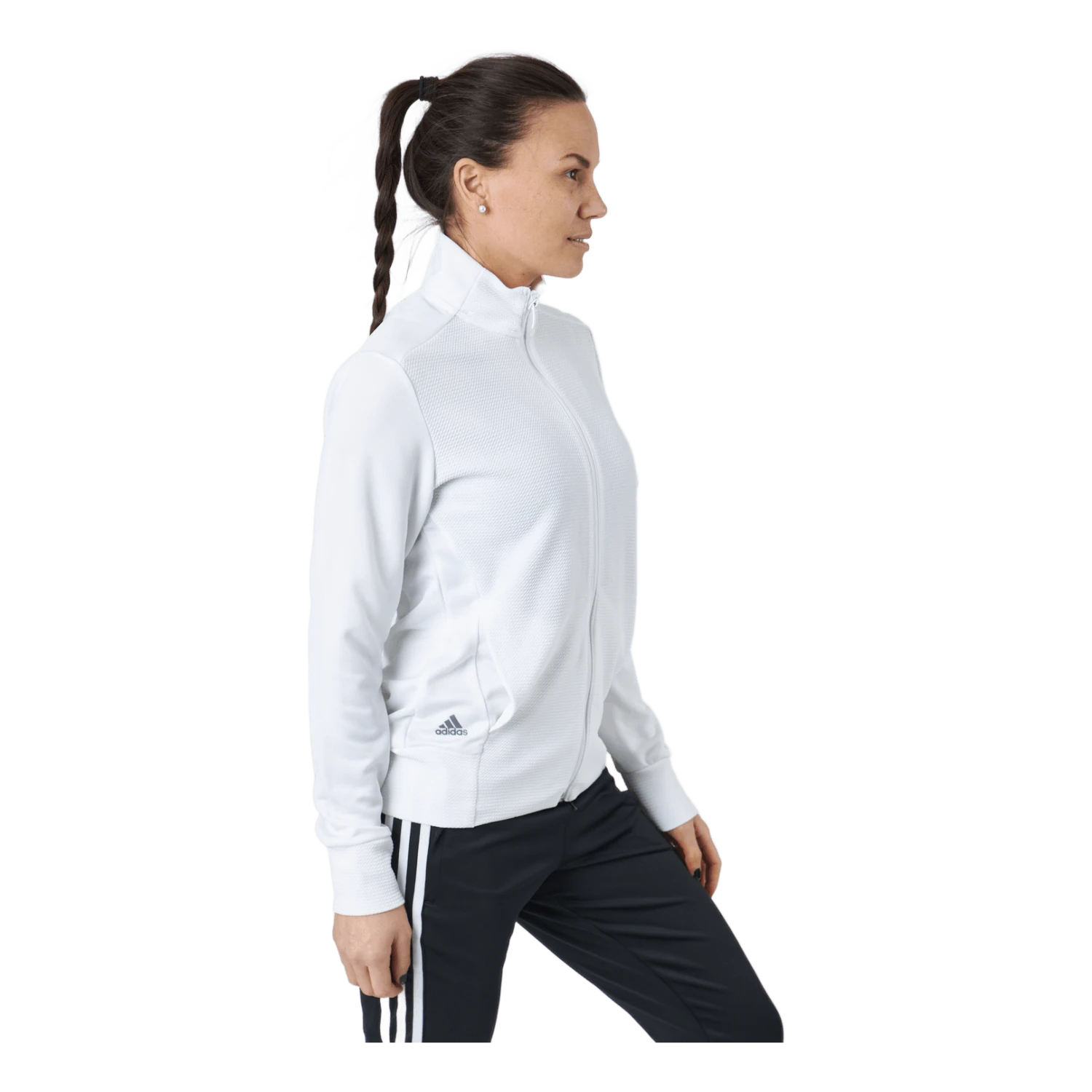 ADIDAS Textured Full-Zip Jacket White 4 ADIDAS Textured Full-Zip Jacket White - Image 2