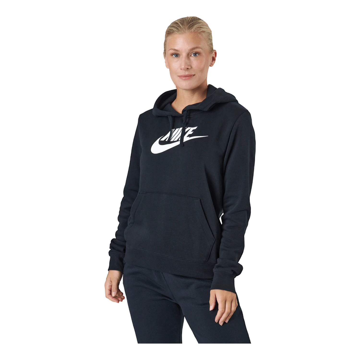 Nike Sportswear Club Fleece Women's Logo Pullover Hoodie BLACK/WHITE 3 Nike Sportswear Club Fleece Women's Logo Pullover Hoodie BLACK/WHITE