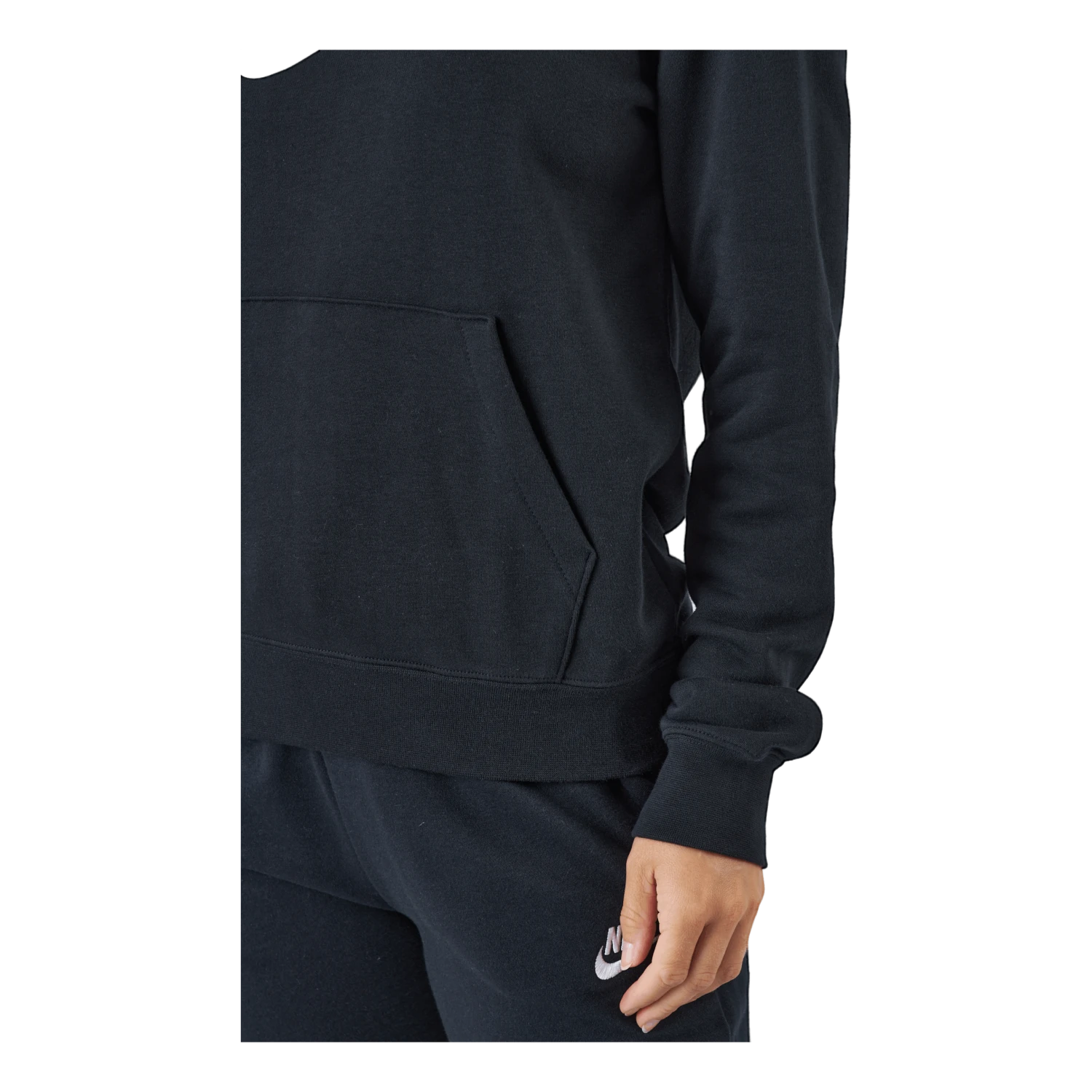 Nike Sportswear Club Fleece Women's Logo Pullover Hoodie BLACK/WHITE 7 Nike Sportswear Club Fleece Women's Logo Pullover Hoodie BLACK/WHITE - Image 5