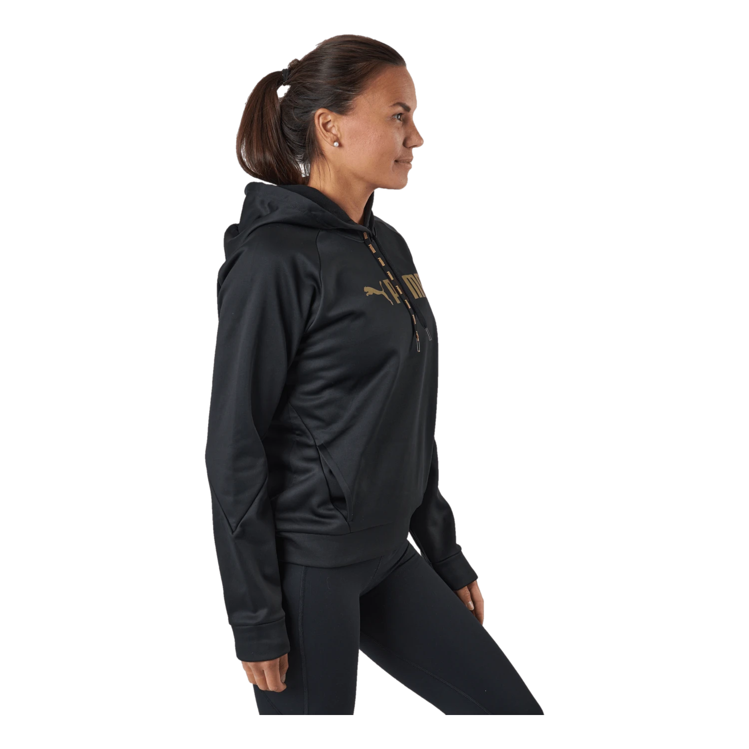 Puma Fit Tech Knit Po Hoodie Puma Black-metallic Gold 4 Puma Fit Tech Knit Po Hoodie Puma Black-metallic Gold - Image 2