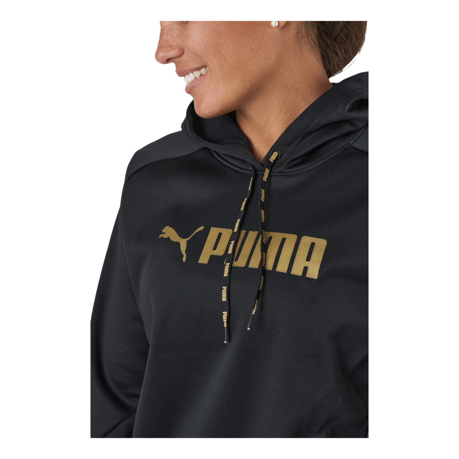 Puma Fit Tech Knit Po Hoodie Puma Black-metallic Gold 6 Puma Fit Tech Knit Po Hoodie Puma Black-metallic Gold - Image 4