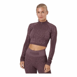 Puma Formknit Seamless Cropped 1/4 Dusty Plum-leopard Print