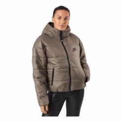 Nike W Nsw Syn Tf Rpl Hd Jkt Olive Grey/black/black