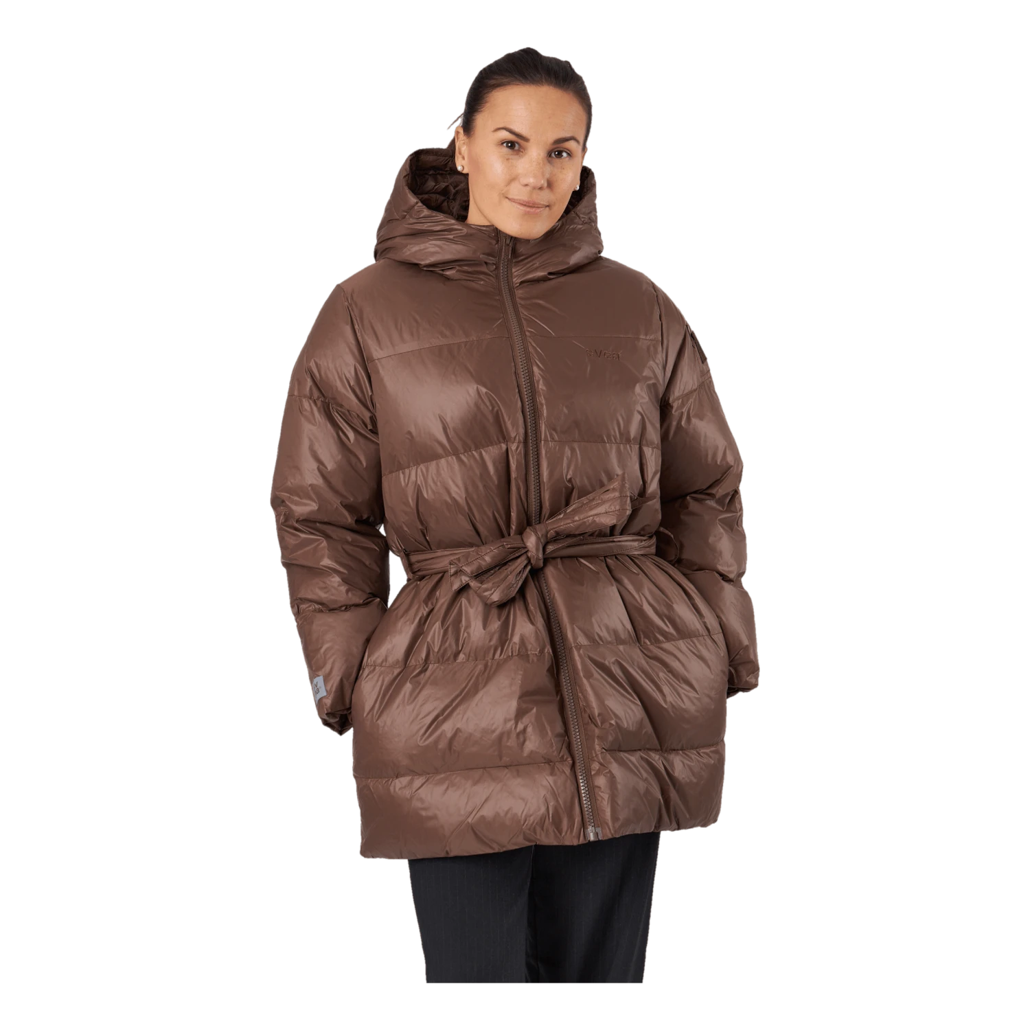 Mid Length Beltet Coat Dark Bark 3 Mid Length Beltet Coat Dark Bark