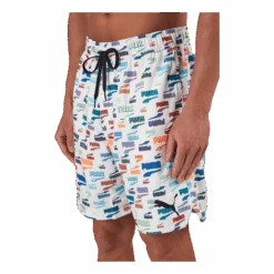 Puma Swim Unisex Loose Fit Shorts 1 White Combo -BJØRN BORG kauppa 60884 07 005
