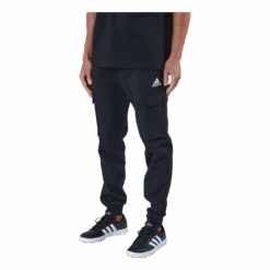 ADIDAS Essentials Fleece Regular Tapered Cargo Joggers Black