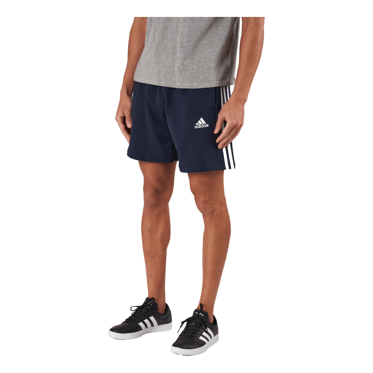 ADIDAS Essentials French Terry 3-Stripes Shorts Legend Ink 3 ADIDAS Essentials French Terry 3-Stripes Shorts Legend Ink