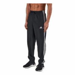 ADIDAS AEROREADY Essentials Elastic Cuff Woven 3-Stripes Tracksuit Bottoms Black
