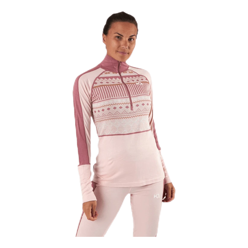 Kari Traa Perle Half-Zip Shirt Pink 3 Kari Traa Perle Half-Zip Shirt Pink