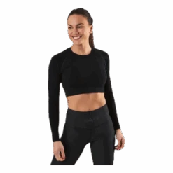 Seamless Black Crop Top Black