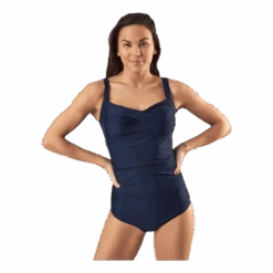 Abecita Capri Twisted Solid Swimsuit Blue